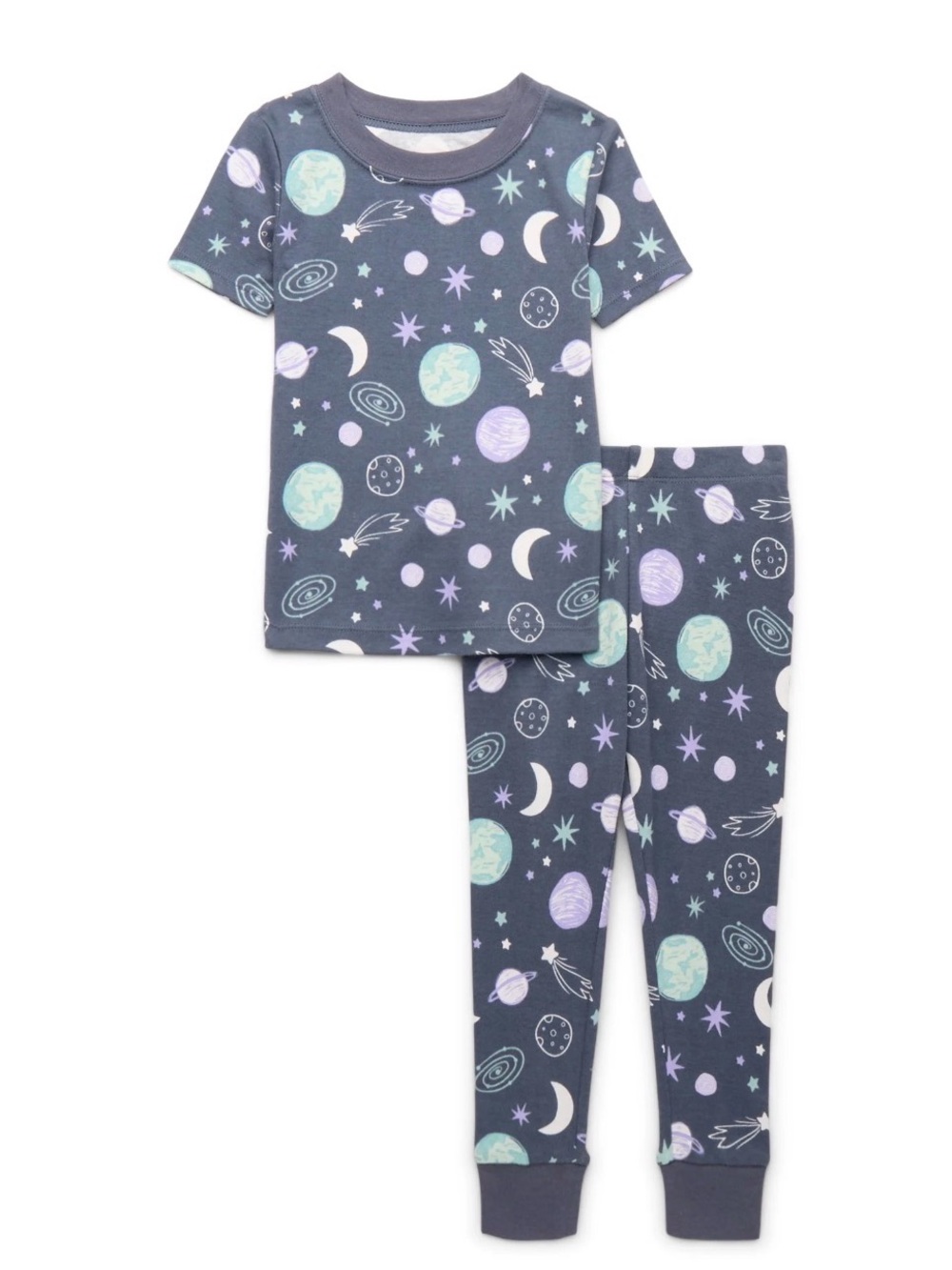Space Planets Moon 2-Piece Pajama Set 12M (NEW)